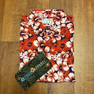 Tough Apparel Hawaiian Print Button Down Shirt